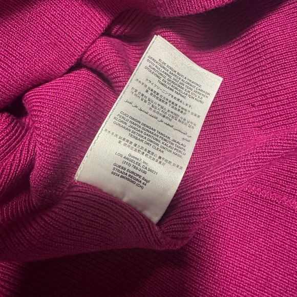 Guess Fuchsia Lace Turtleneck Sweater - Picture 8 of 8